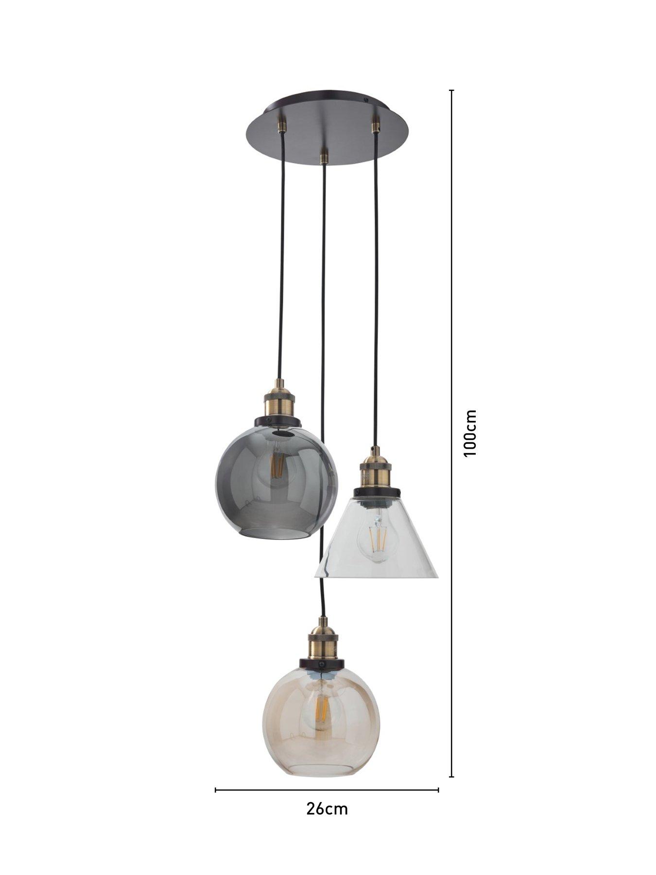 Image 7 of 7 of The Very Collection Newark Industrial 3-Light Cluster Light