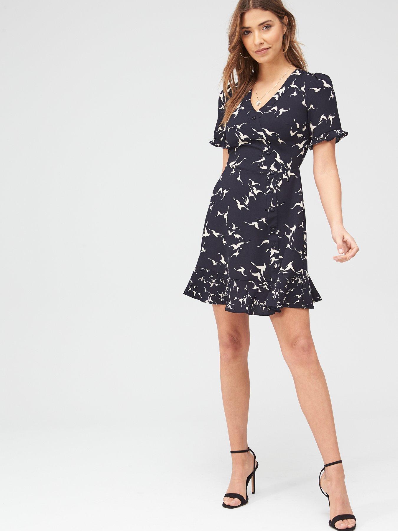 oasis blue check shift dress