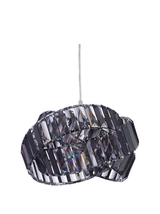 front image of chandler-rings-easy-fit-pendant-lightshade-smoke