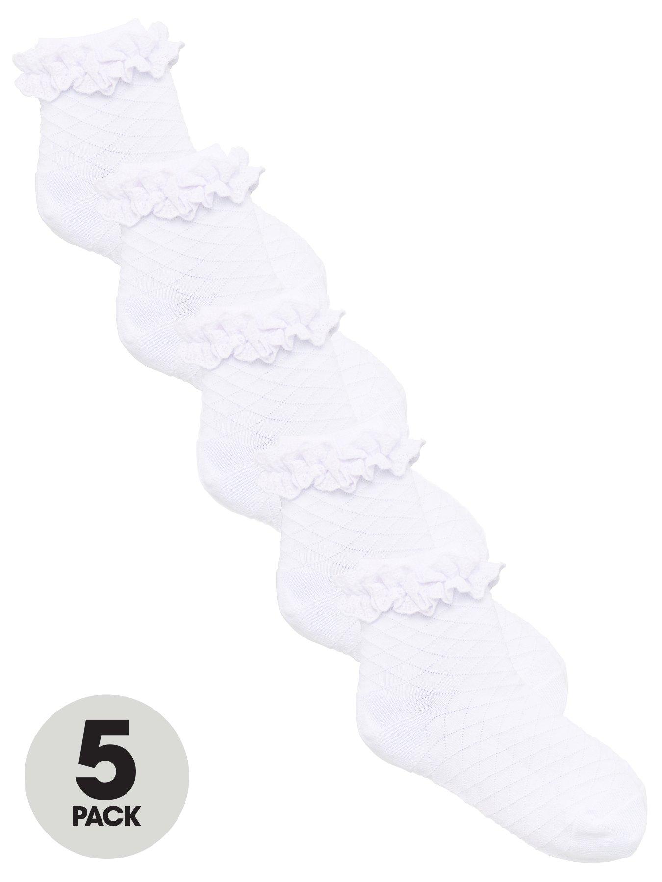 [Off White Lace Trim] Ruffle Ankle Socks