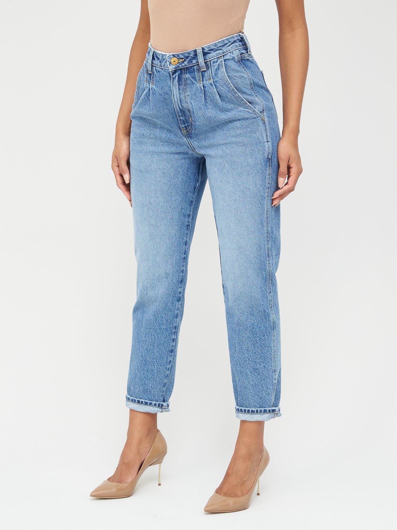 V By Very High Waisted Pleat Top Mom Jeans review