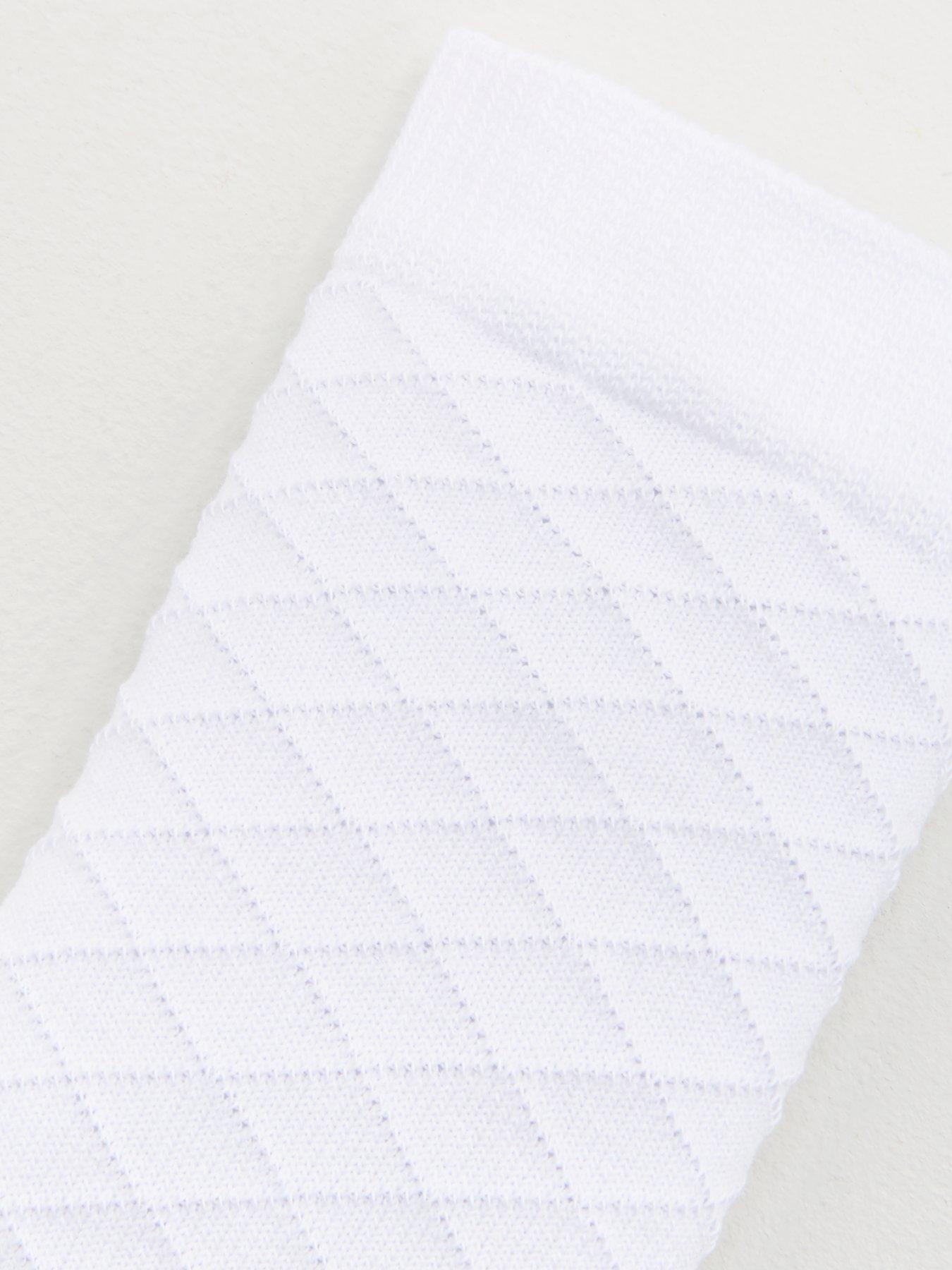 Image 3 of 3 of Everyday Girls 5 Pack Knee Length&nbsp;Diamond Filet Stitch School Socks - White
