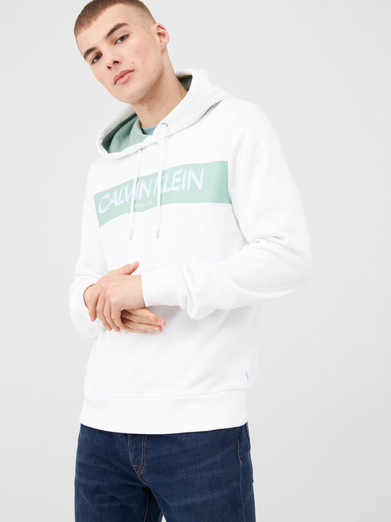 calvin klein stripe logo hoodie