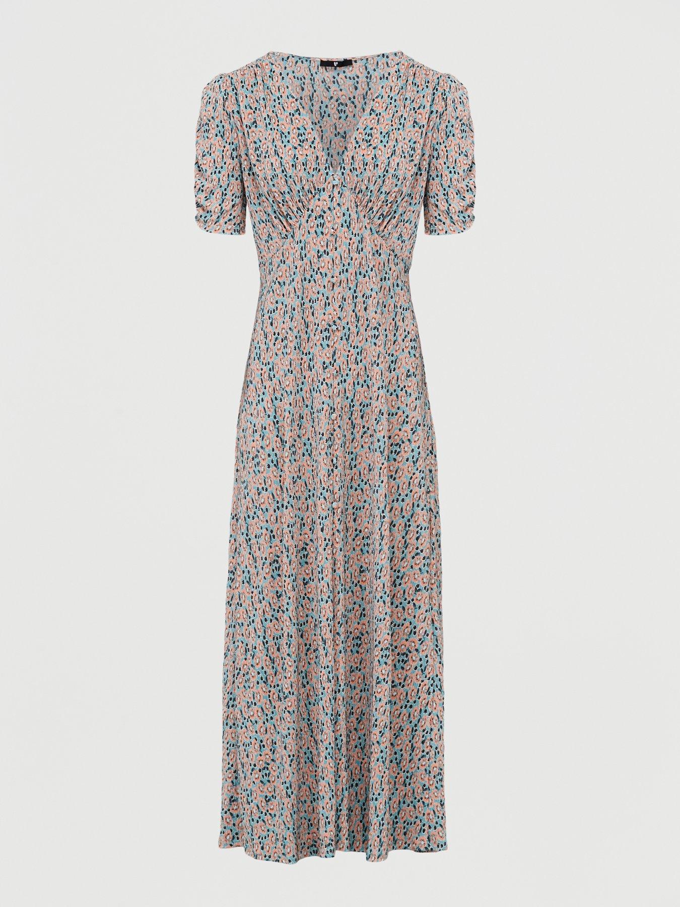 button through maxi dress uk