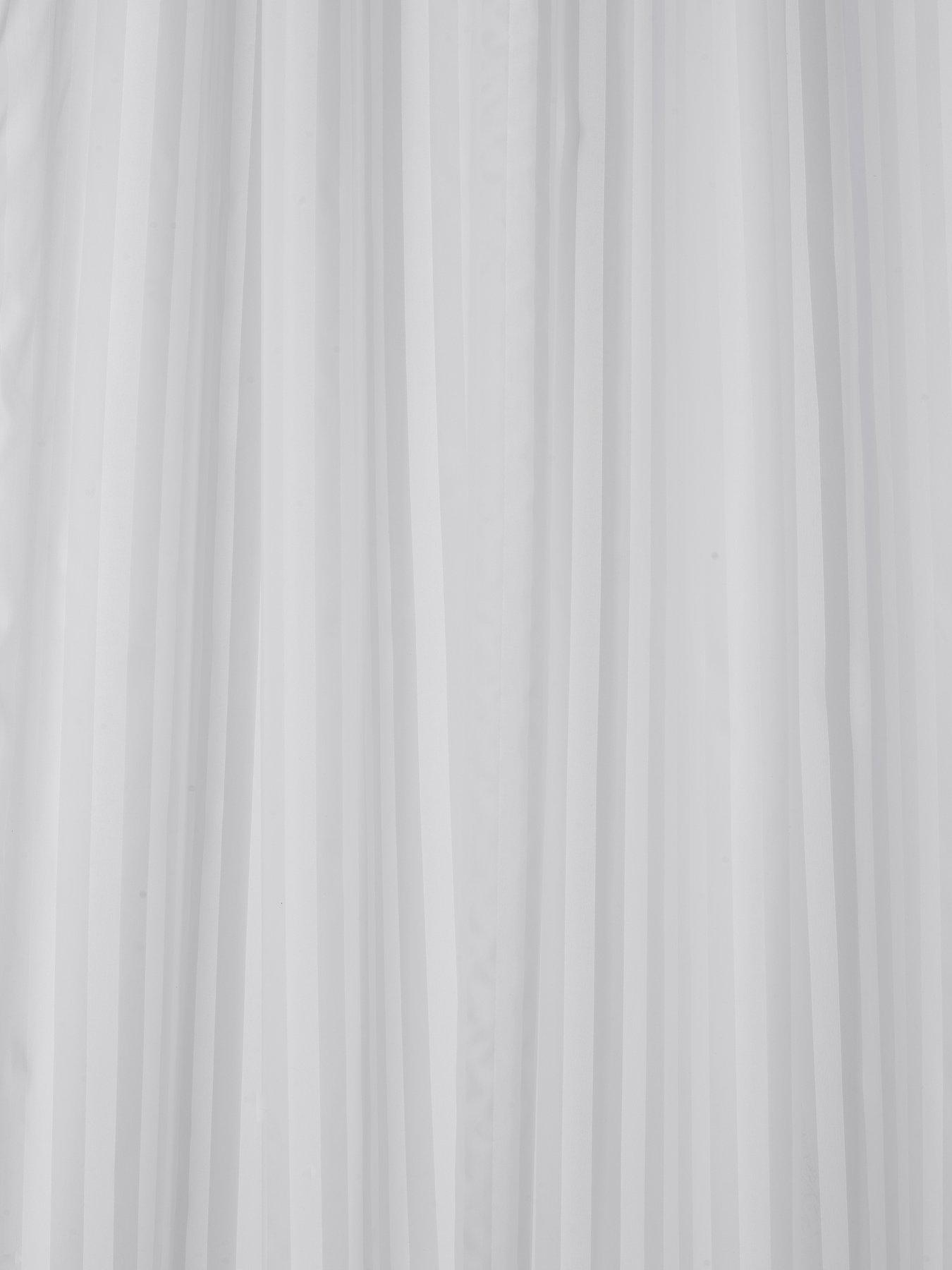 Image 2 of 5 of Croydex White Regency Stripe Hook N Hang Shower Curtain