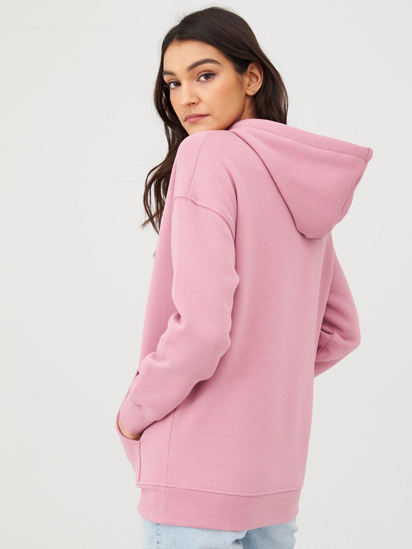 longline pink hoodie