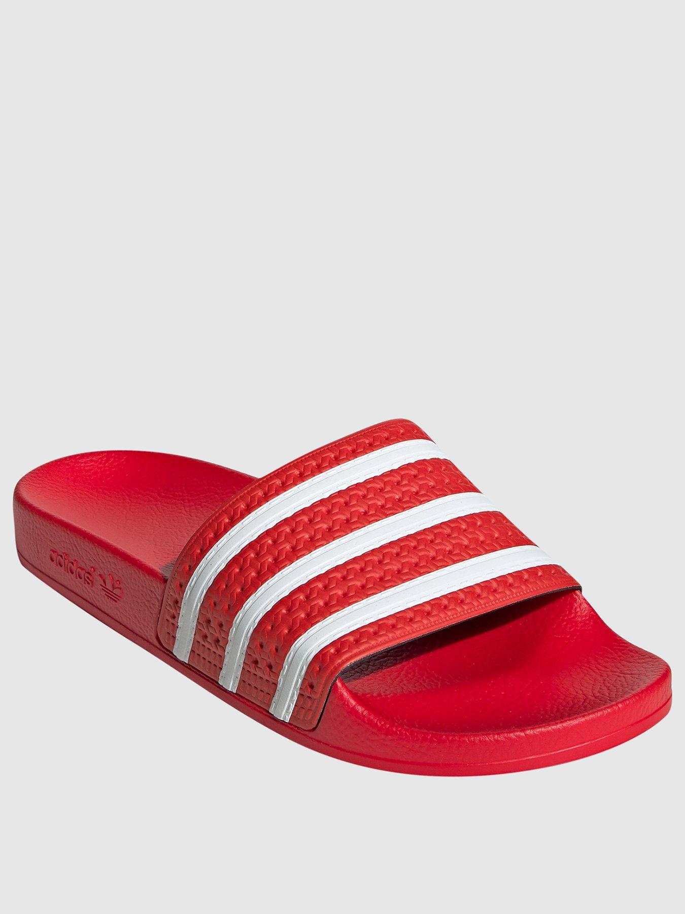 adidas Originals Adilette Slides - Red | very.co.uk