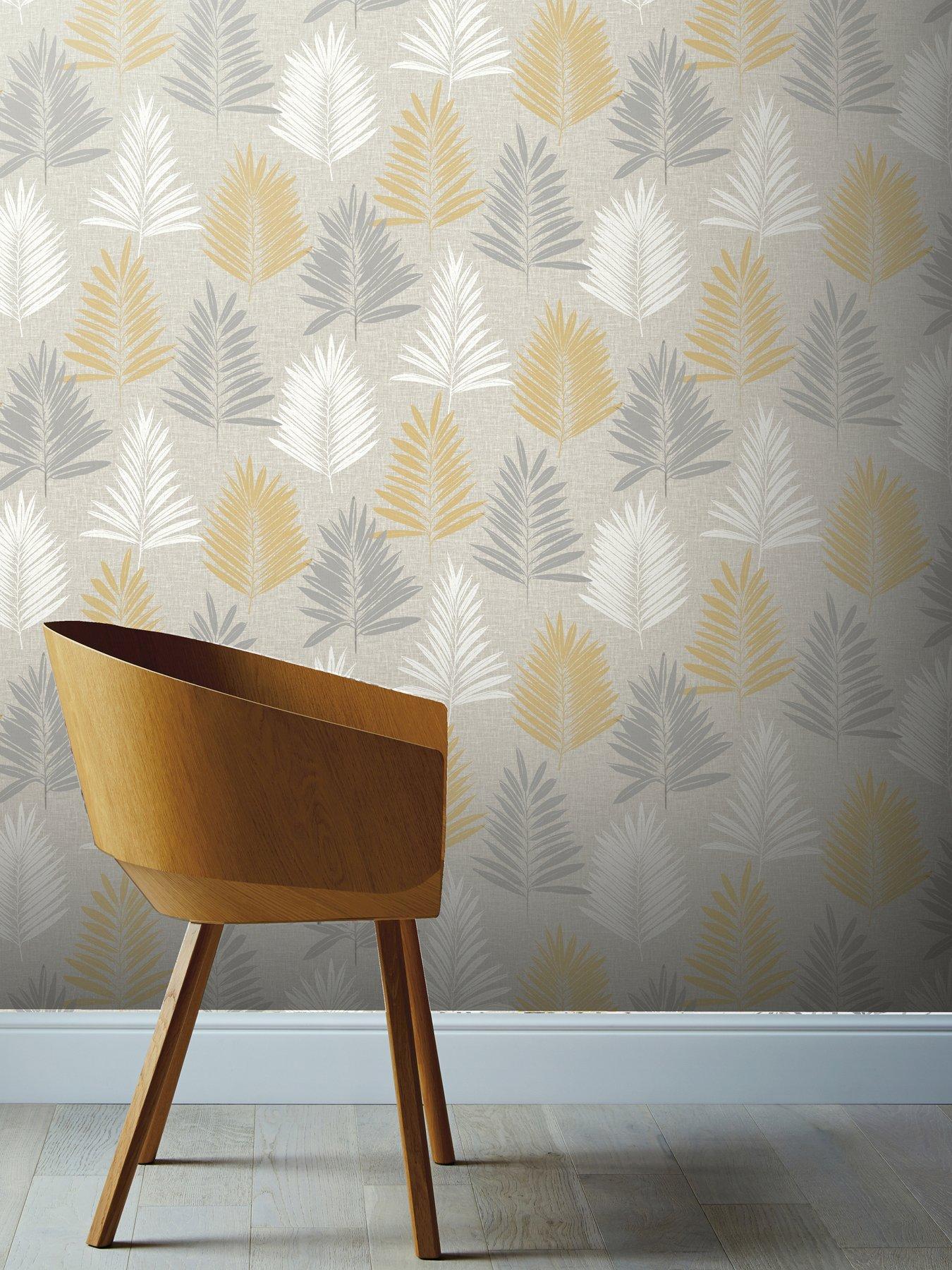 Image 1 of 2 of ARTHOUSE Linen Palm Wallpaper