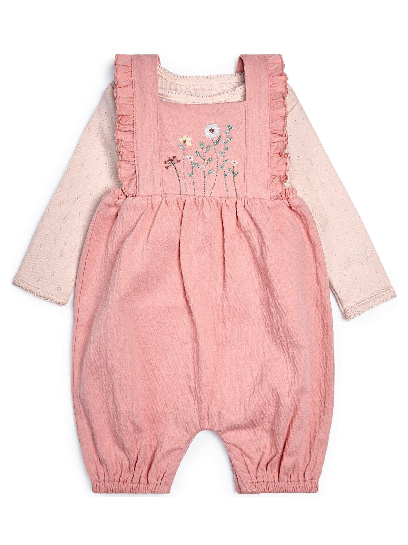 Mamas & Papas Baby Girls Floral Dungaree Set review