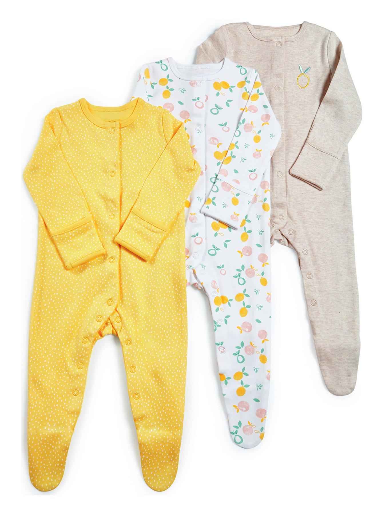 Mamas & Papas Baby Girls Lemon 3 Pack Sleepsuits review