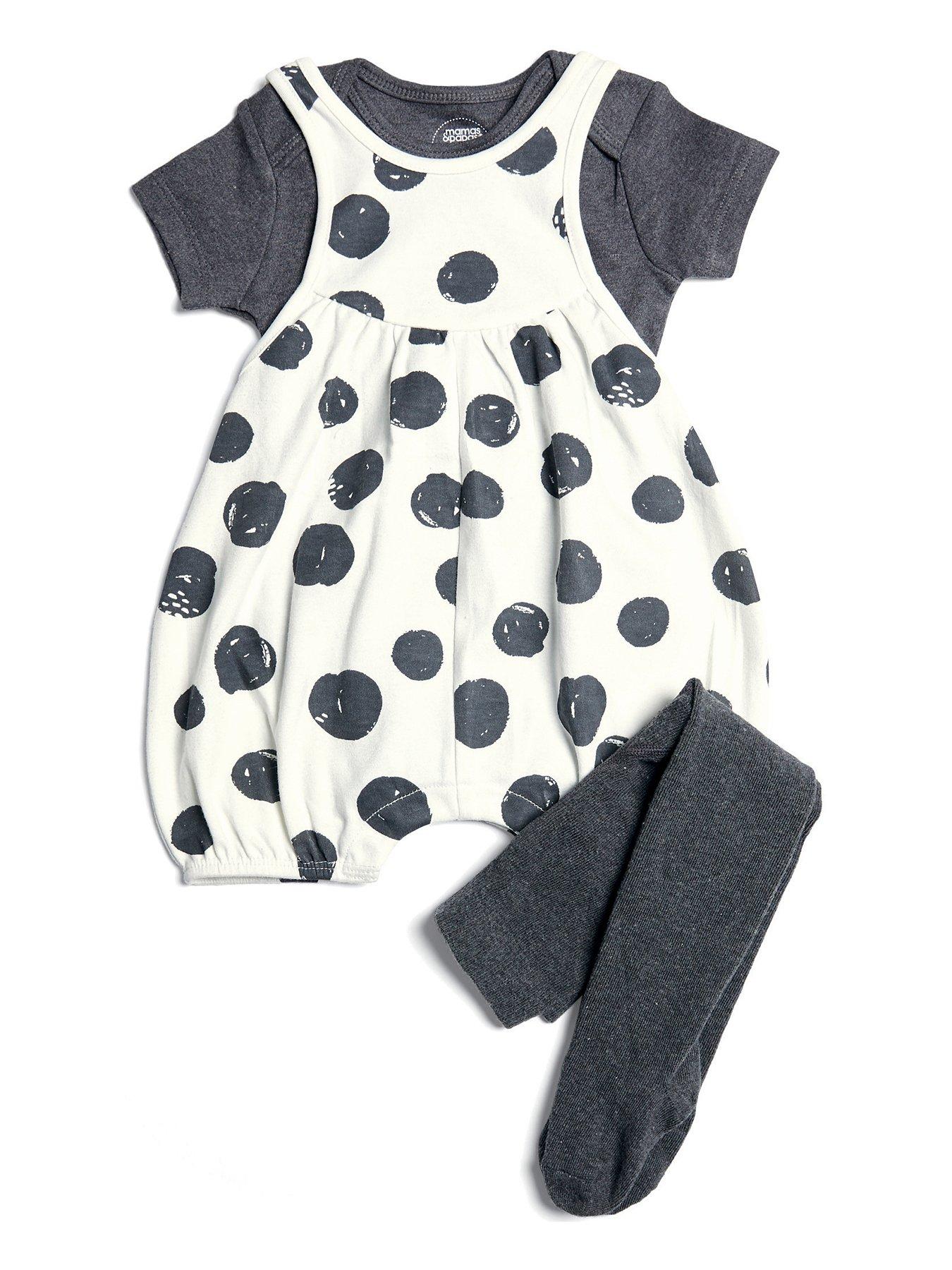 Mamas & Papas Baby Girls Spotted Dungaree Set review