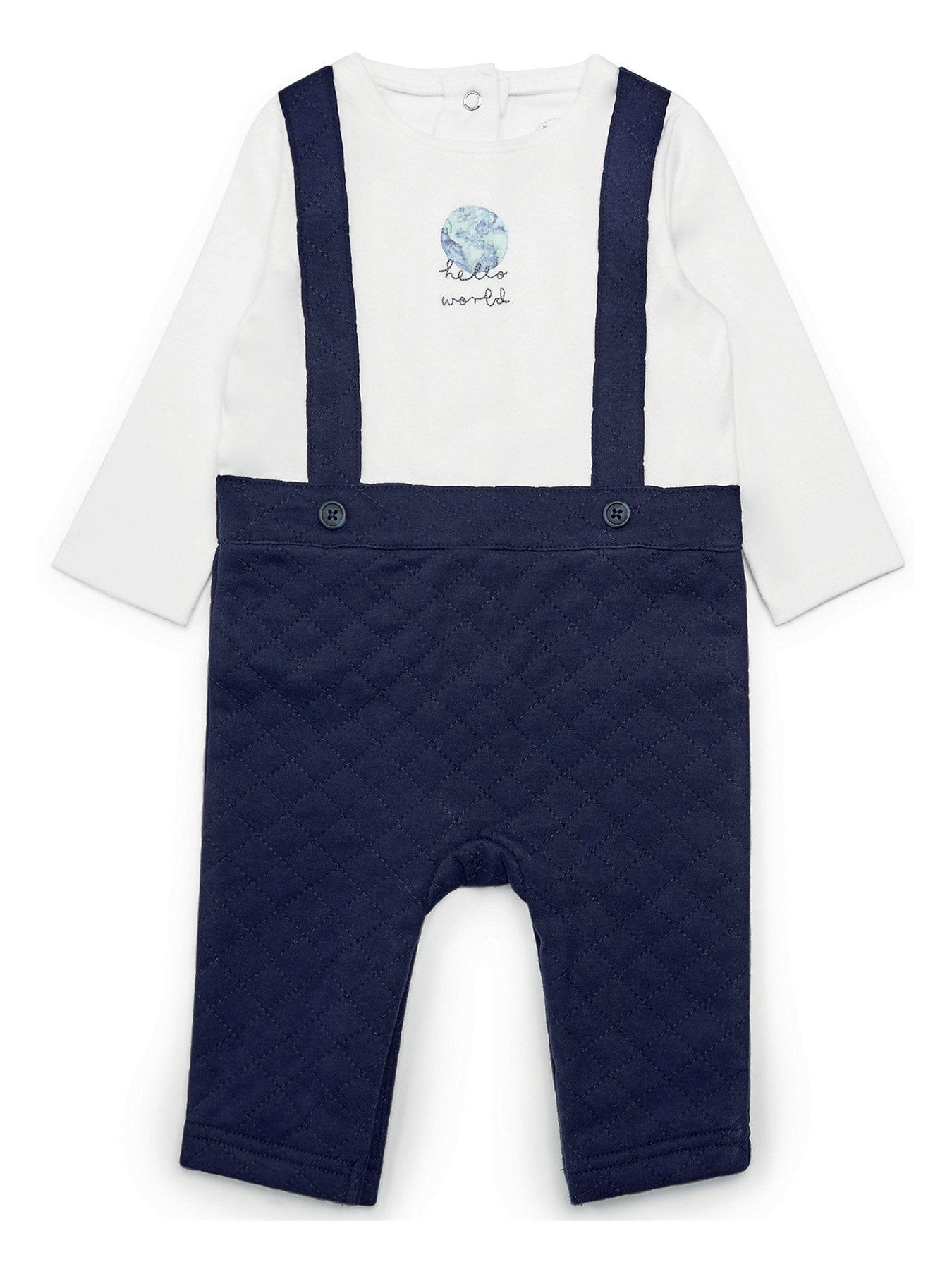 Mamas & Papas Baby Boys Mock Dungaree Romper review