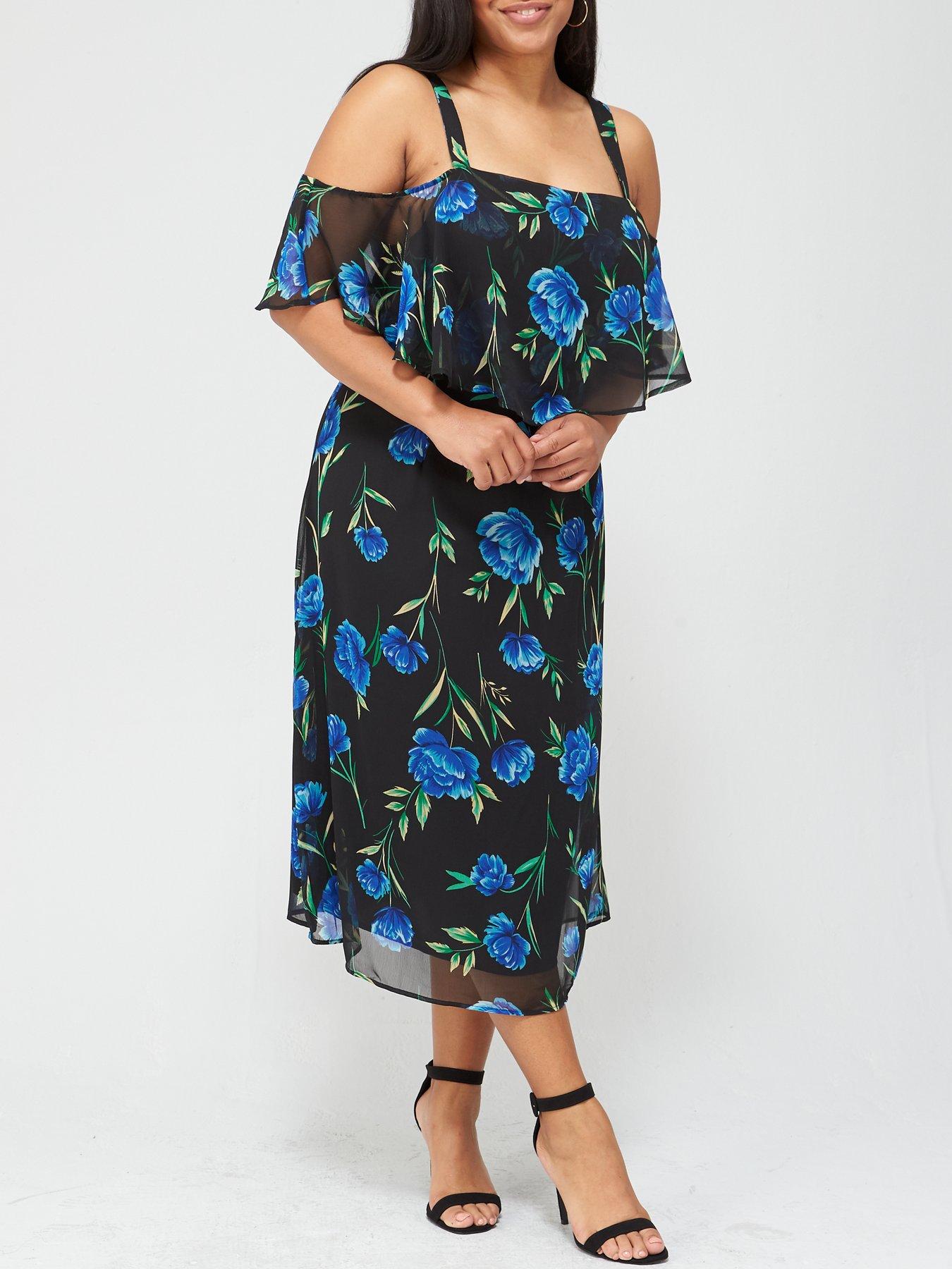 cold shoulder chiffon dress