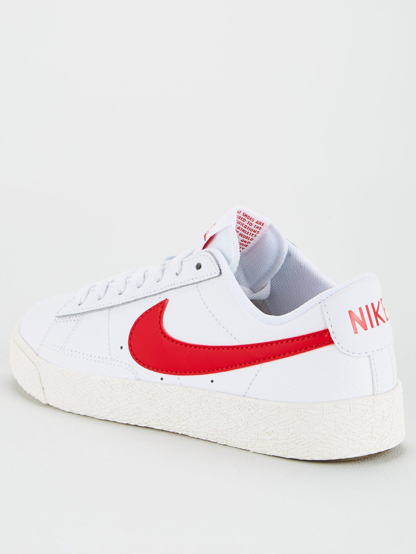 nike blazer trainers in white and red