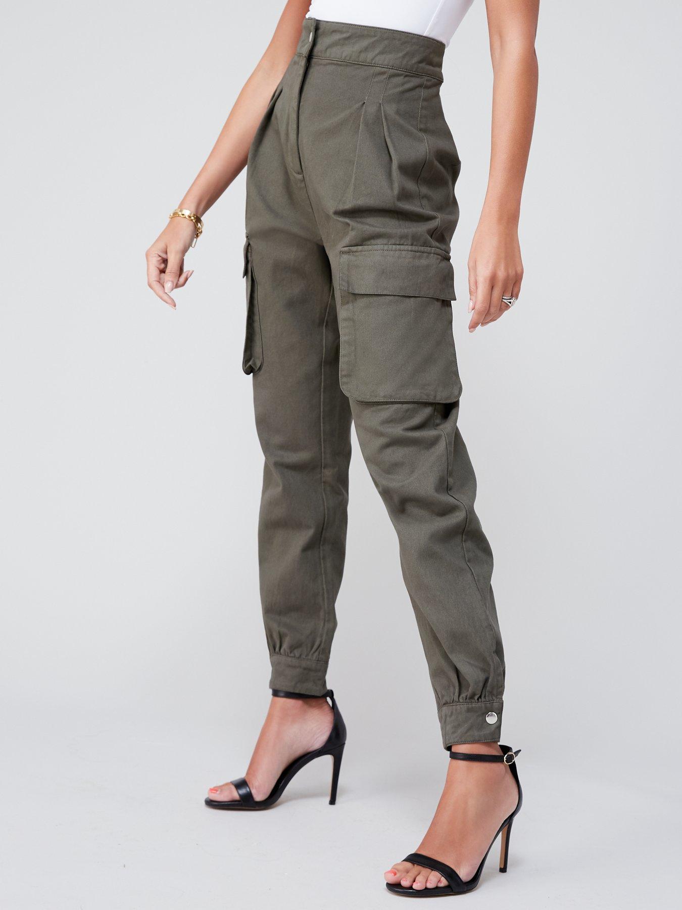 womens khaki utility trousers