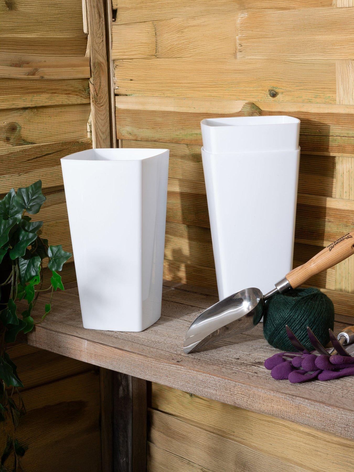 Product photograph of Wham Set Of 3 White 16cm Tall Studio Planter Covers from very.co.uk
