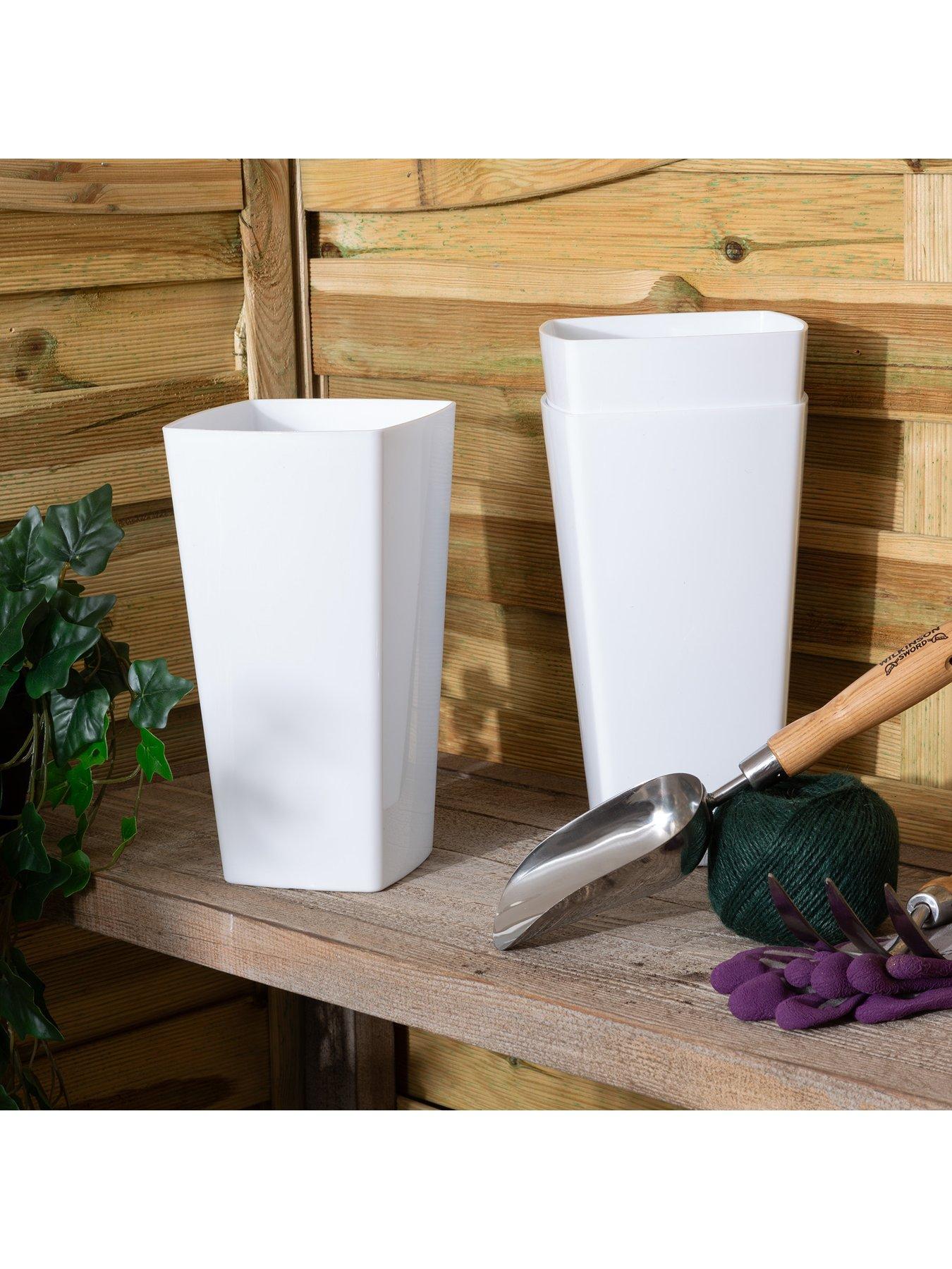undefined Set of 3 White 16cm Tall Studio Planter Covers