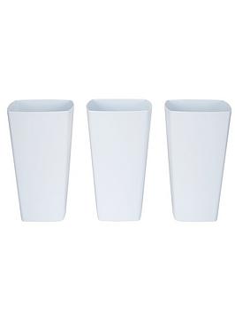 Product photograph of Wham Set Of 3 White 16cm Tall Studio Planter Covers from very.co.uk