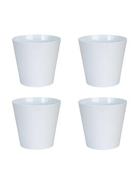 Product photograph of Wham Set Of 4 White 21cm Round Studio Planter Covers from very.co.uk