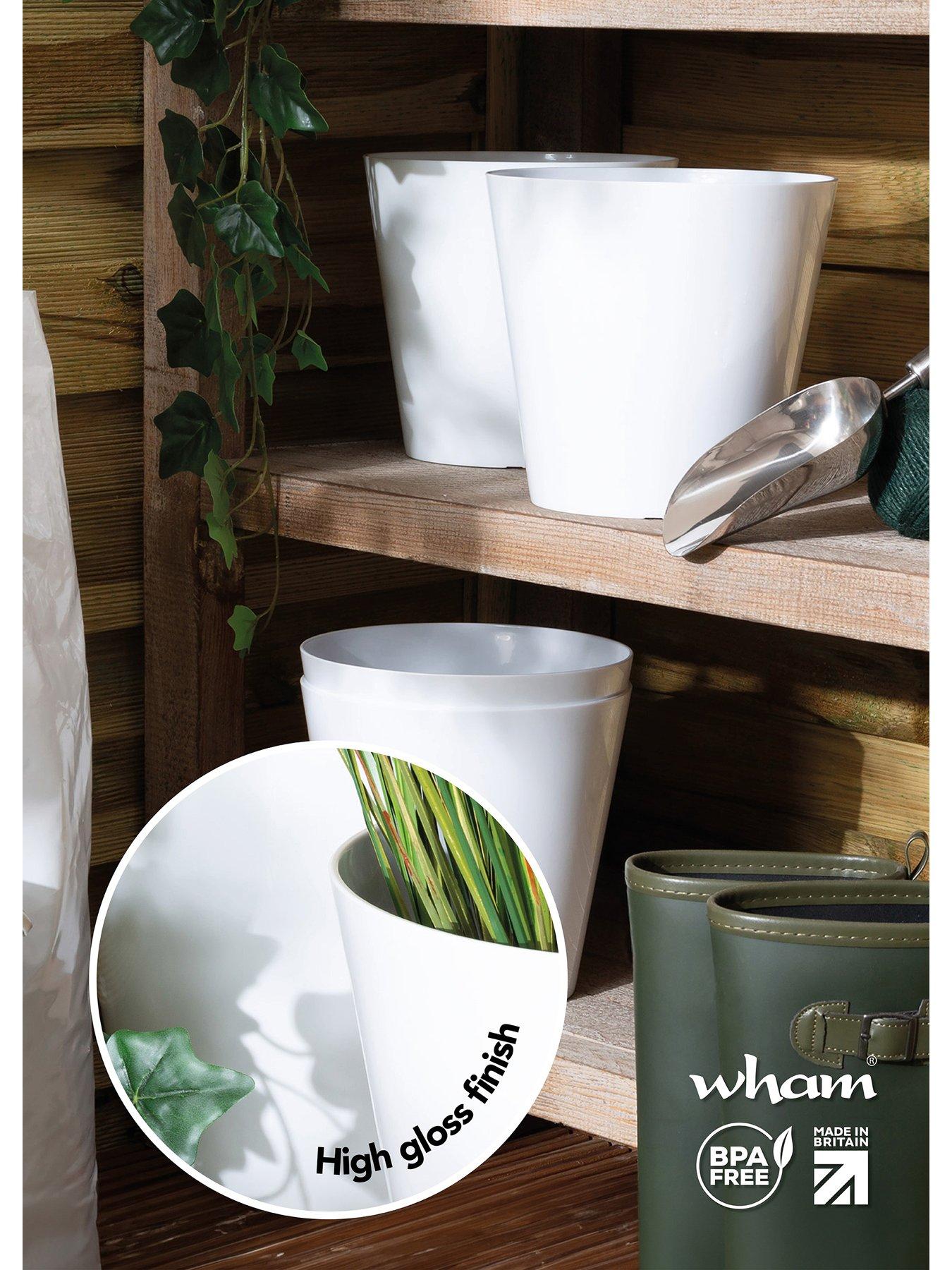 Image 3 of 5 of Wham Set of 4 White 21cm Round Studio Planter Covers