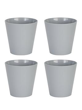 Product photograph of Wham Set Of 4 Grey 21cm Round Studio Planter Covers from very.co.uk