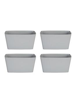 Product photograph of Wham Set Of 4 Grey 30cm Rectangular Studio Planter Covers from very.co.uk