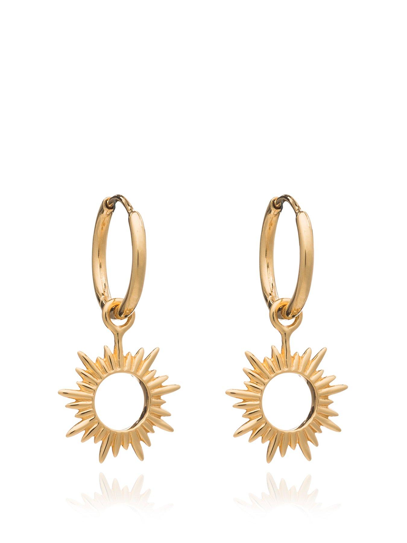 Product photograph of Rachel Jackson Eternal Sun Mini Hoop Earrings - Gold from very.co.uk