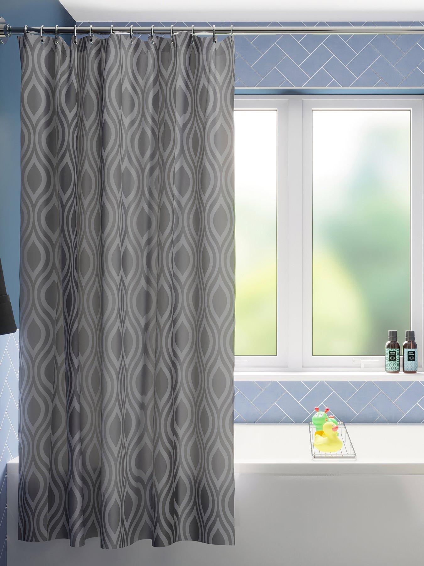 Croydex Grey Medallion Shower Curtain