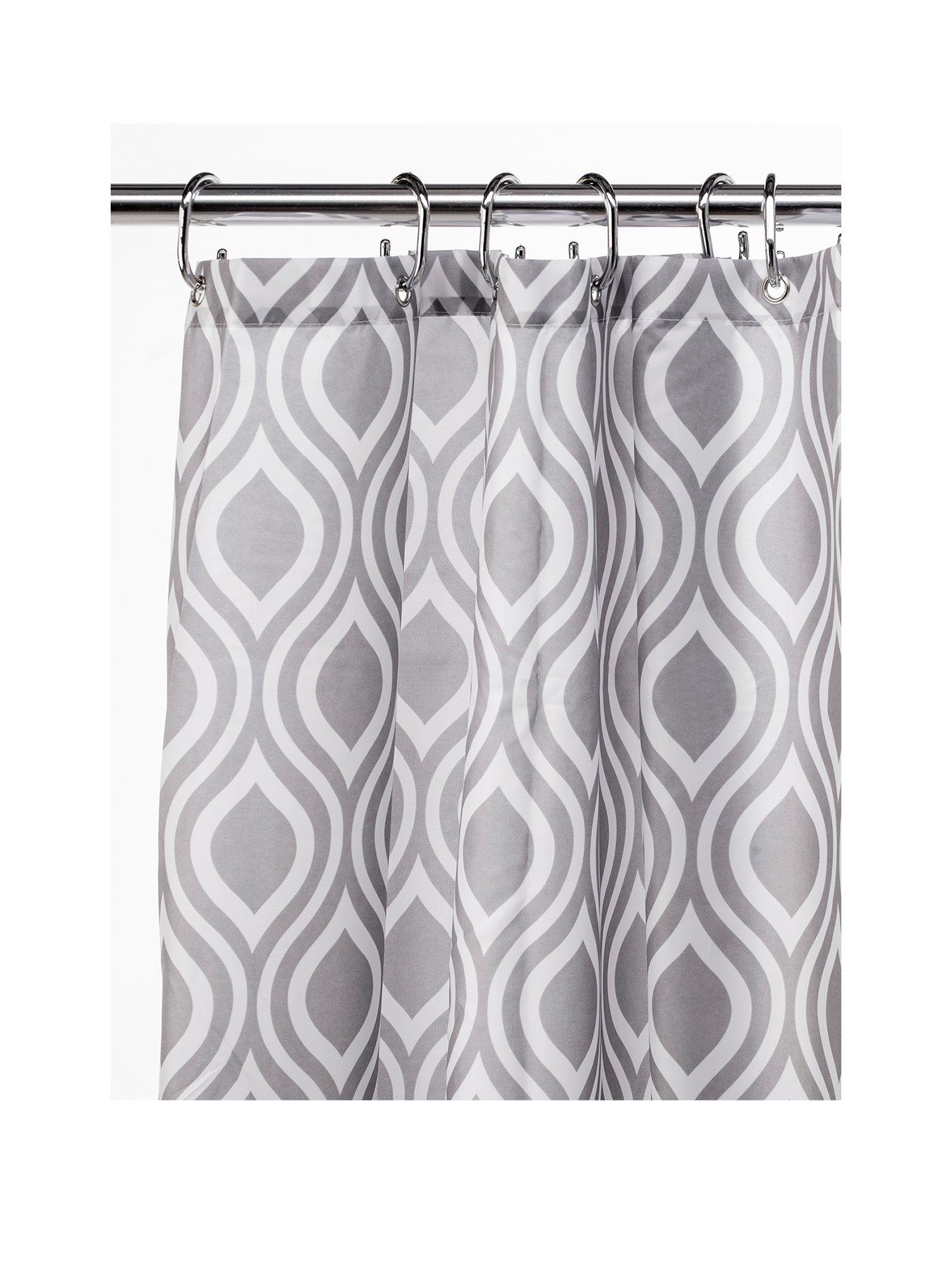 Product photograph of Croydex Grey Medallion Shower Curtain from very.co.uk