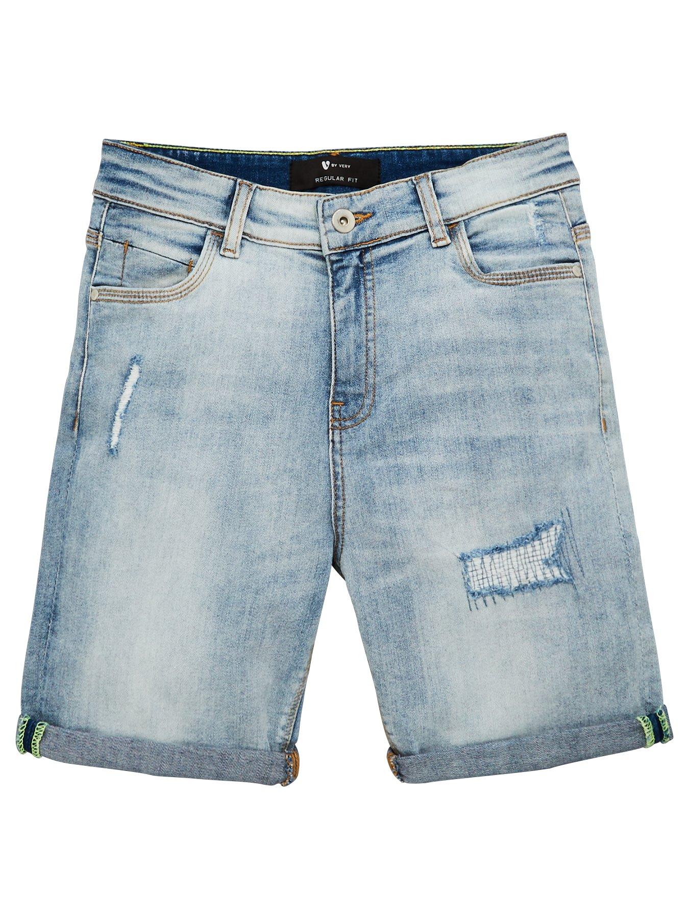boy ripped jean shorts