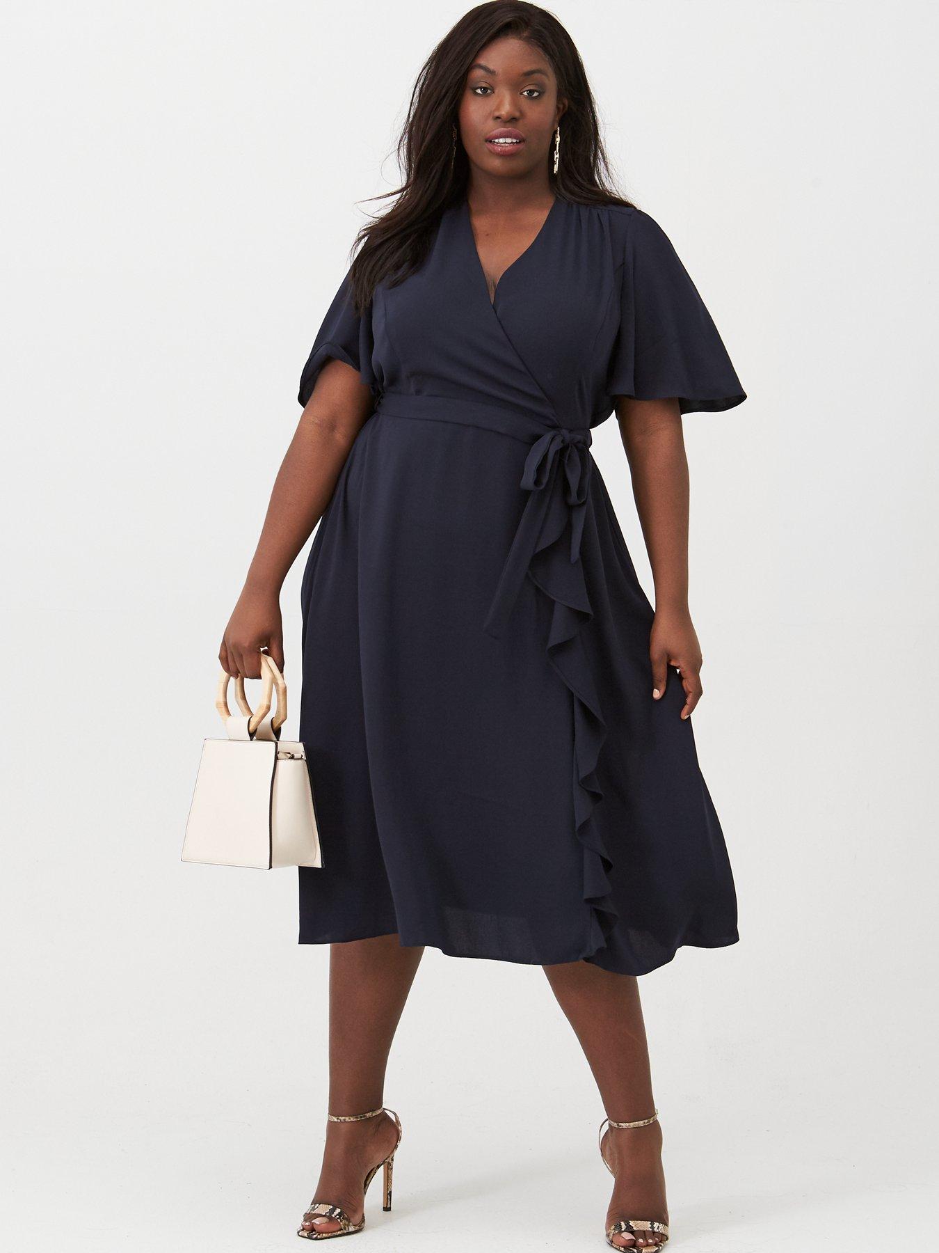 wrap frill dress uk