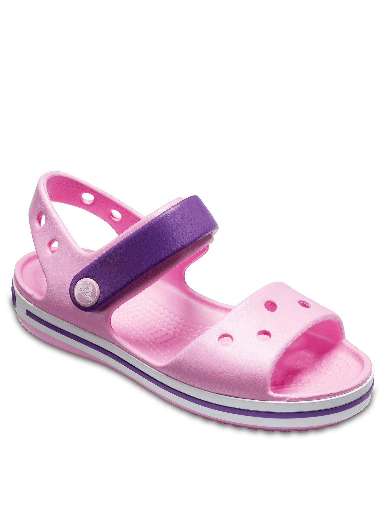 purple and pink crocs