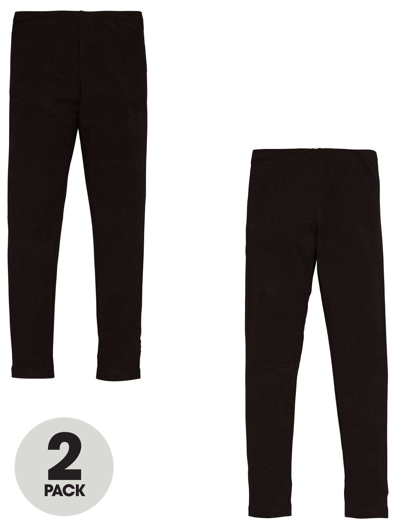 The Very Collection Girls 2 Pack Leggings - Black