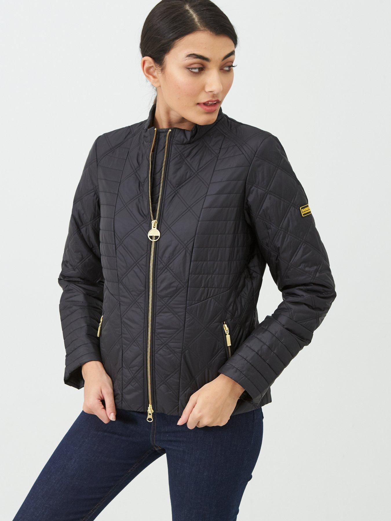 barbour black padded jacket