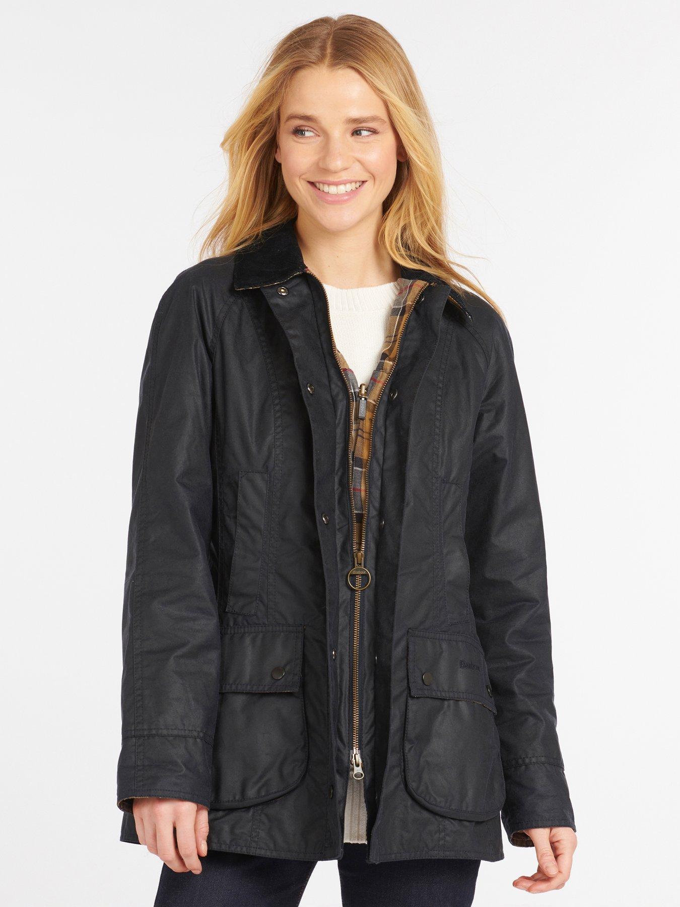 womens black wax jacket