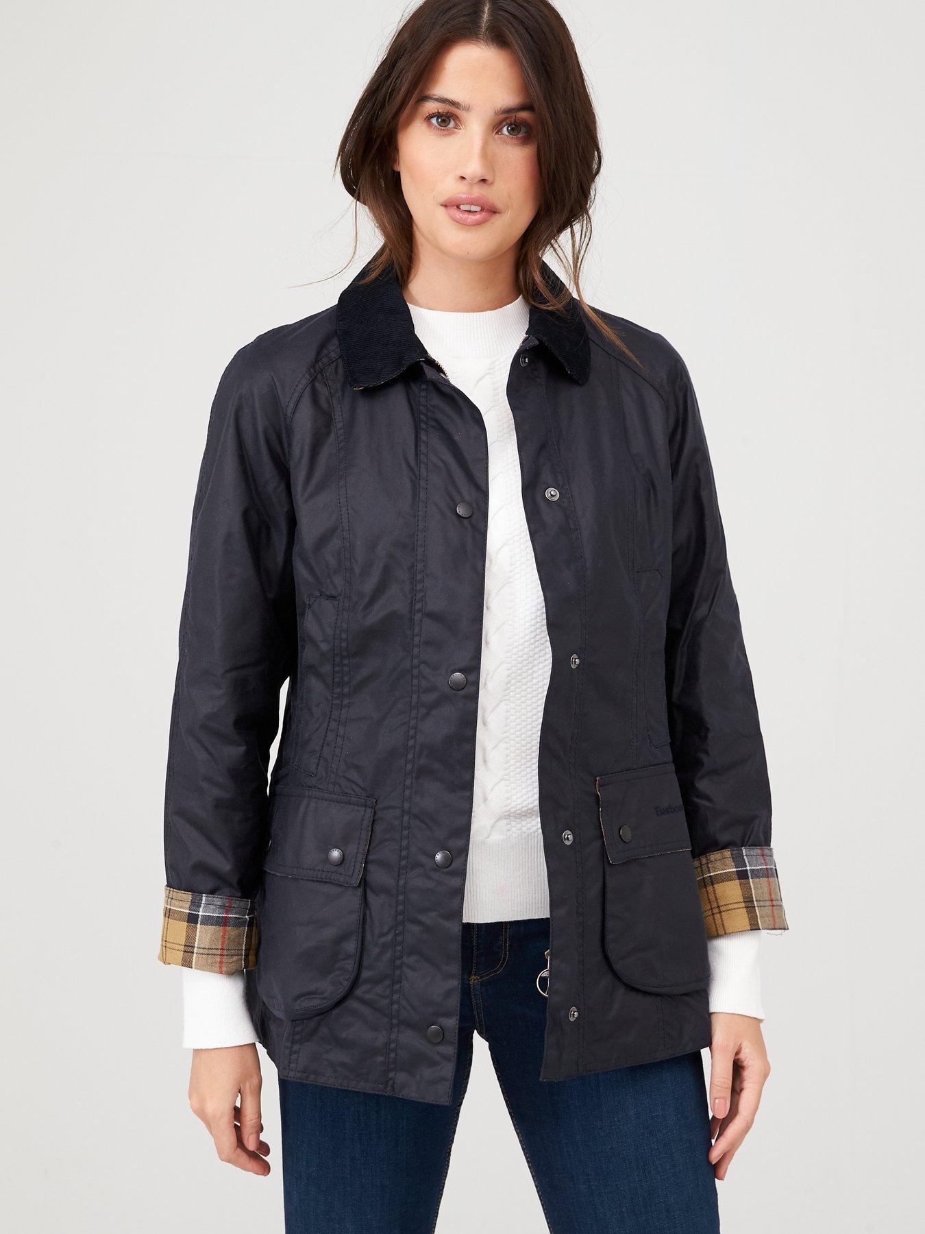 Navy Womens Barbour Jacket Size 22 Barbour Beadnell Wax Jacket - Main Image