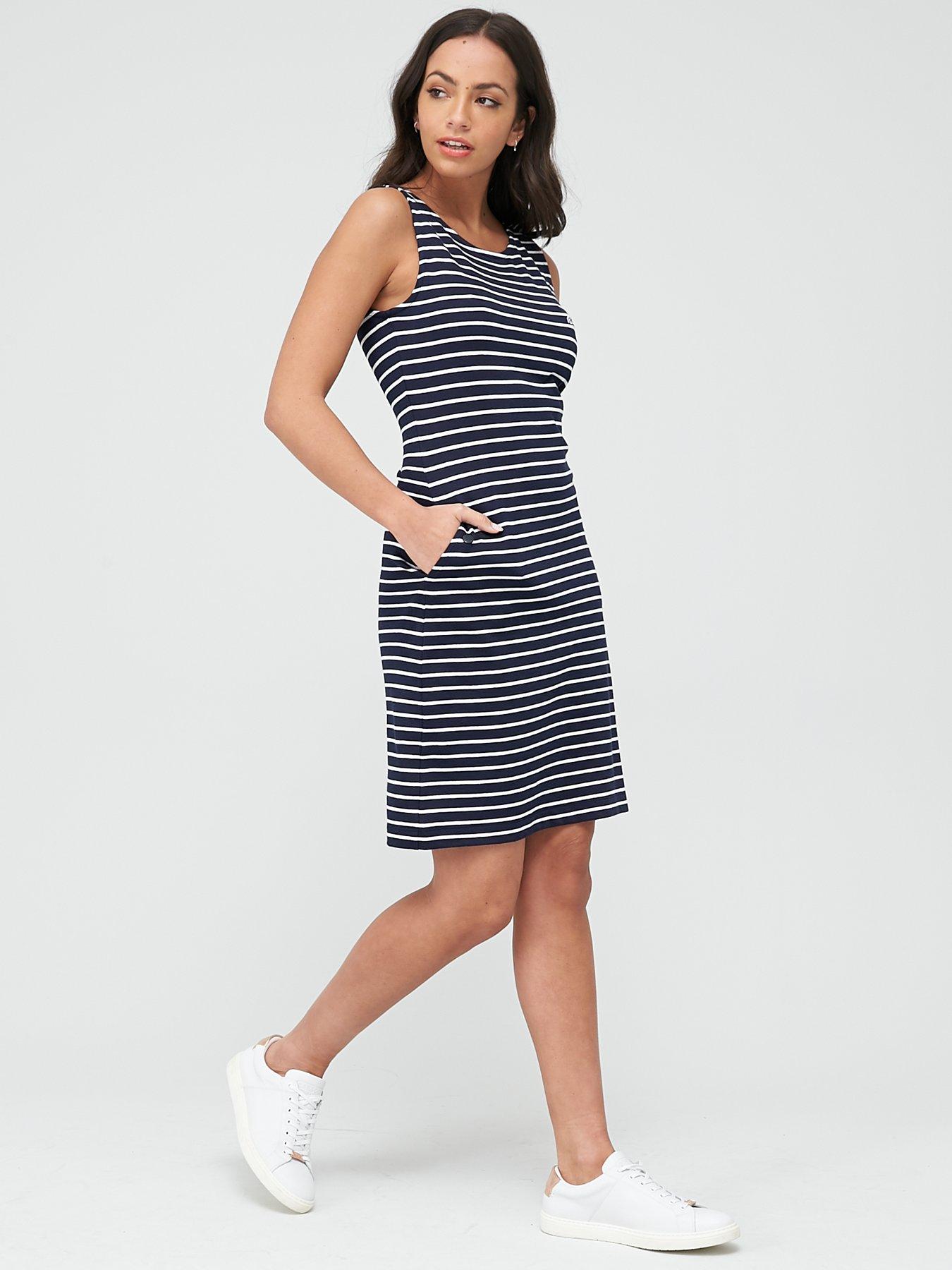 Barbour Dalmore Stripe Dress - Navy White | Very.co.uk