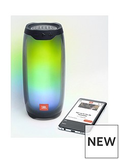 JBL Pulse 4 Wireless Bluetooth Waterproof Speaker with 360° Sound and LED Lightshow - Black