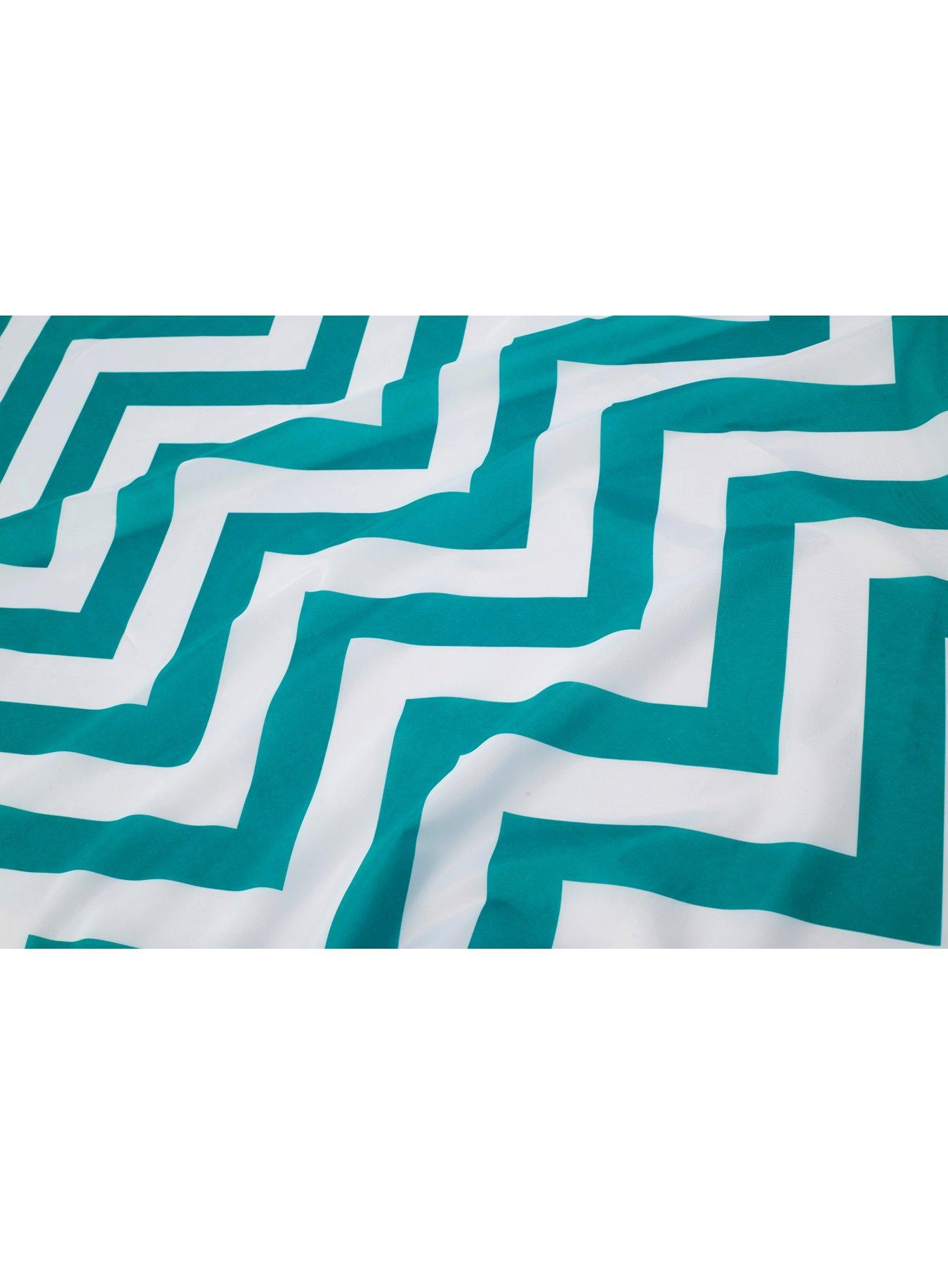 Image 6 of 6 of Croydex Chevron Shower Curtain and Bathmat Set &ndash; Aqua