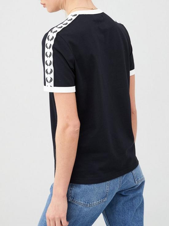 stillFront image of fred-perry-taped-ringer-t-shirt-black