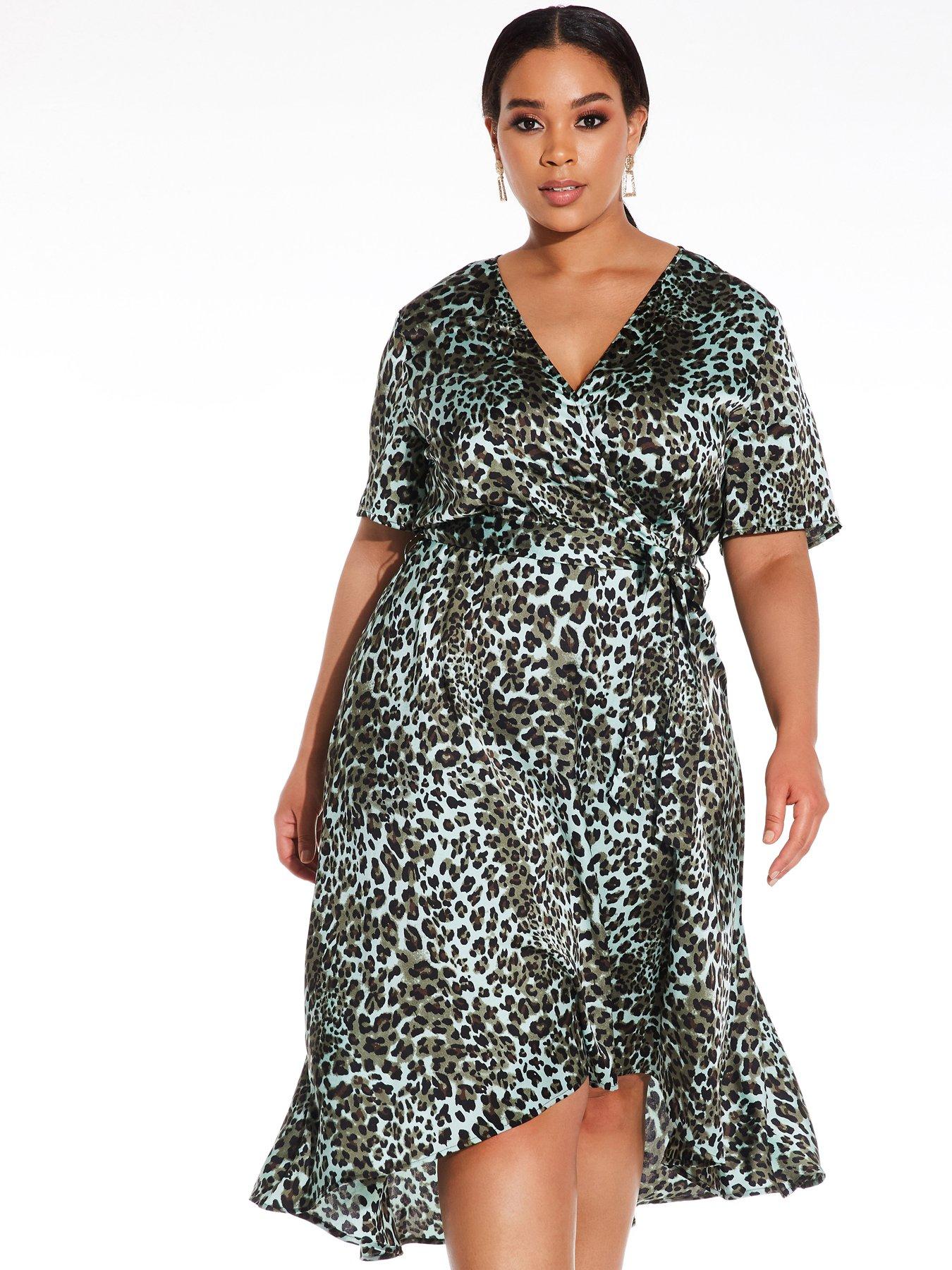 leopard print dip hem dress