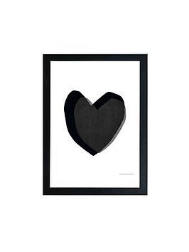 Product photograph of East End Prints Black Heart By Seventy Tree A3 Wall Art from very.co.uk