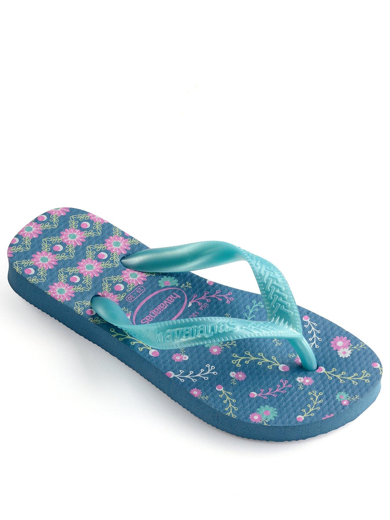 girls blue flip flops