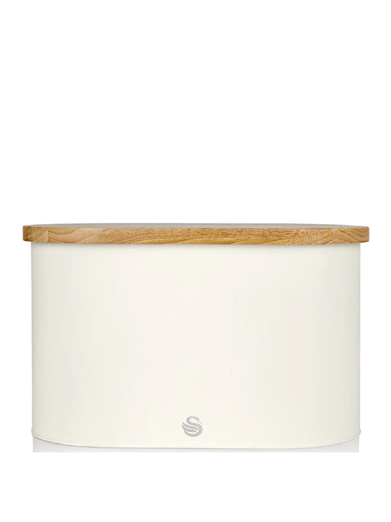 Product photograph of Swan Nordic Bread Bin With Wooden Lid from very.co.uk
