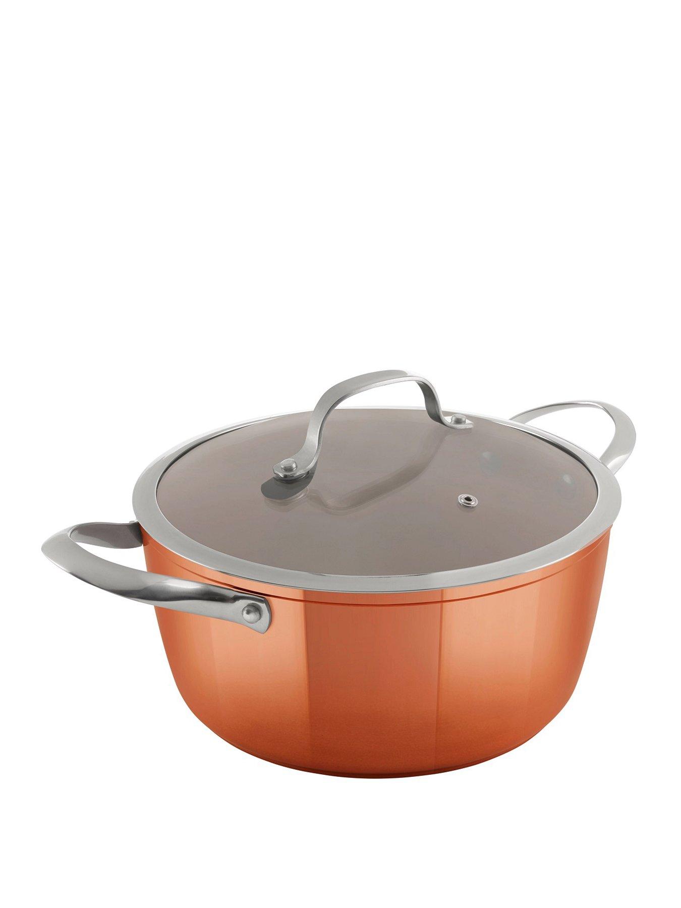 Product photograph of Tower 24cm Copper Forged Casserole Pan from very.co.uk