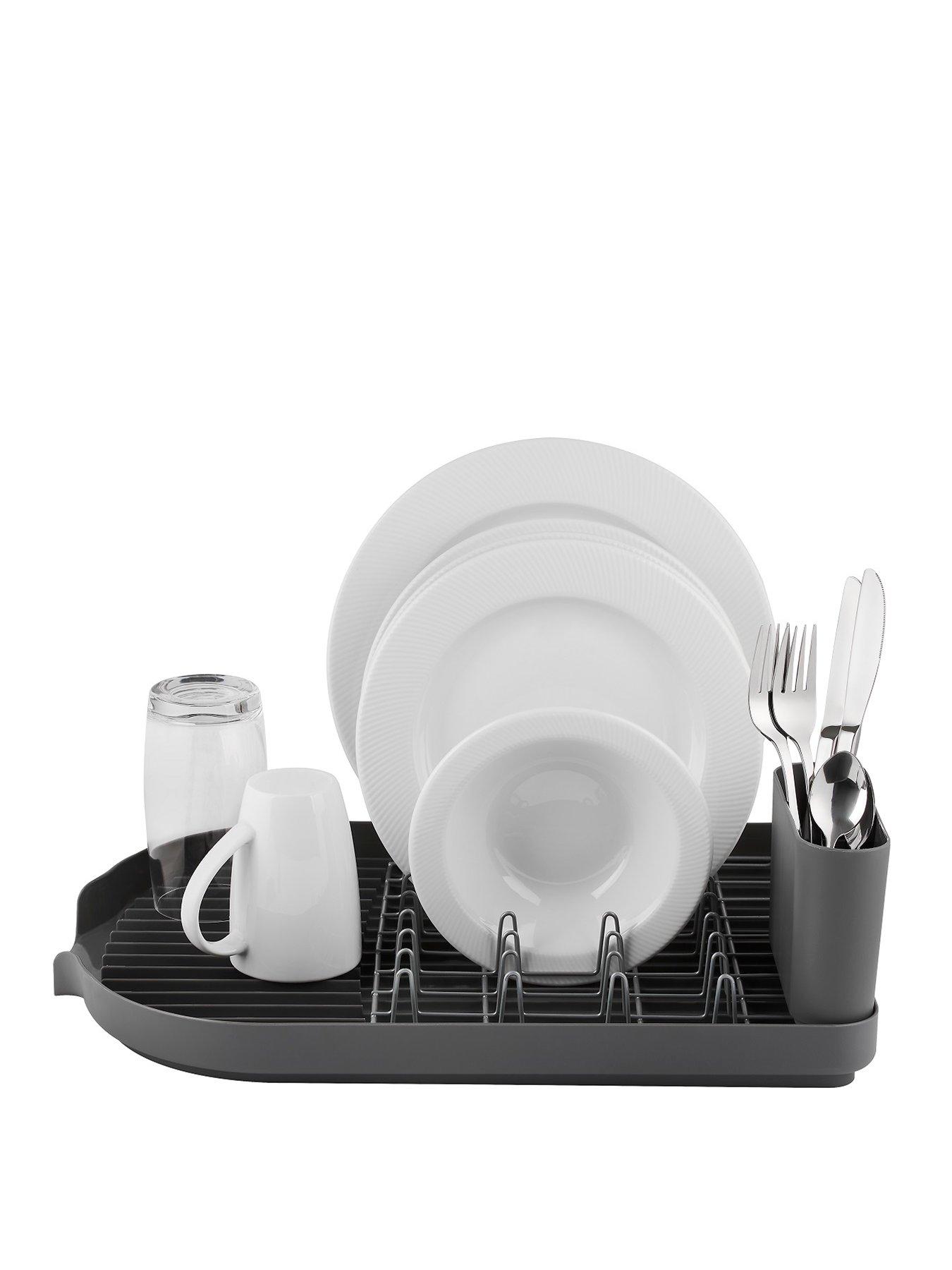 Product photograph of Tower Compact Dish Rack With Cutlery Holder from very.co.uk