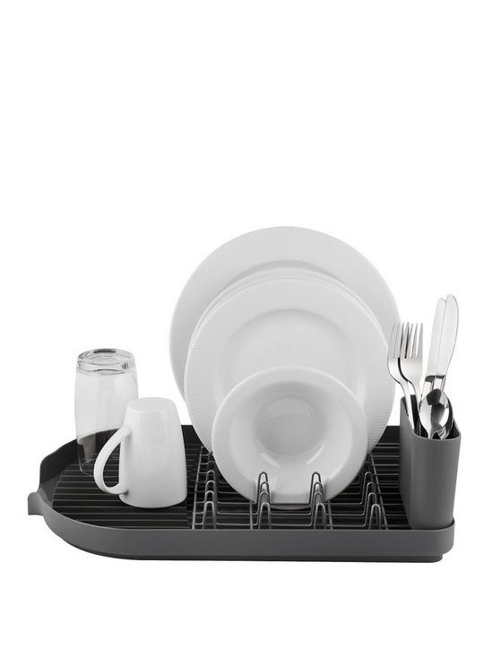 front image of tower-compact-dish-rack-with-cutlery-holder