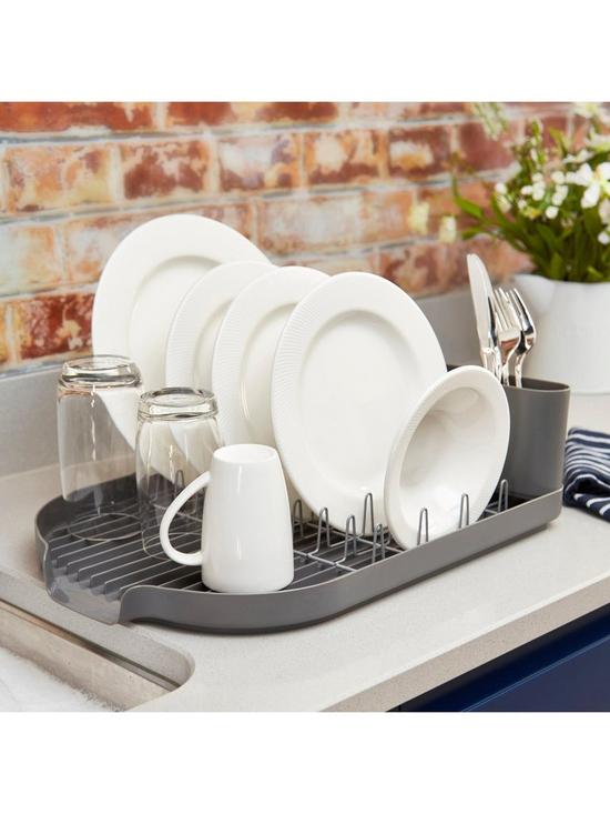 stillFront image of tower-compact-dish-rack-with-cutlery-holder