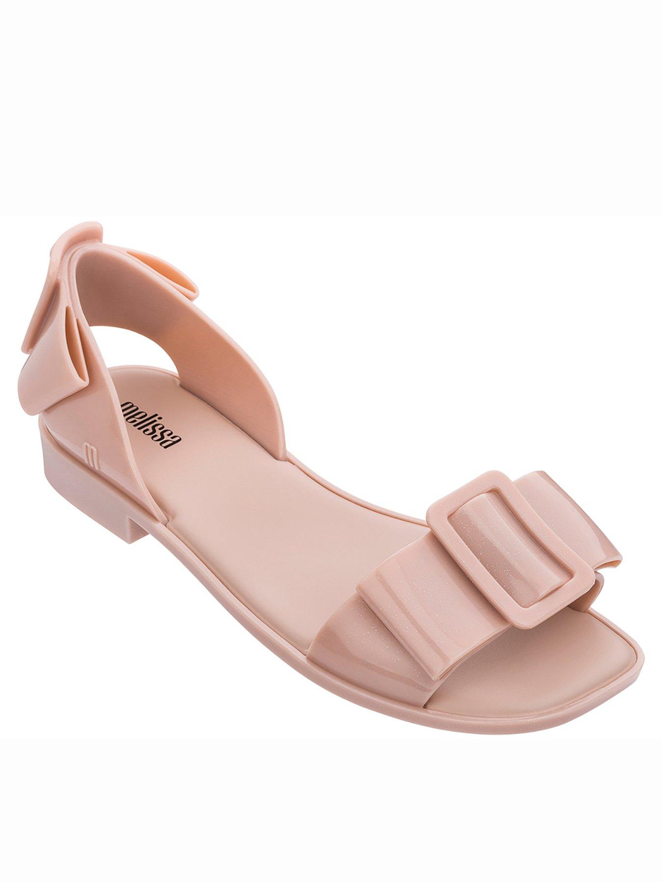 blush pink flat sandals