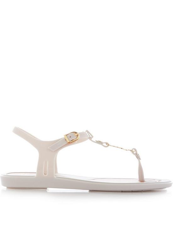 front image of melissa-vivienne-westwood-orb-logo-solar-21-flat-jelly-sandals-white